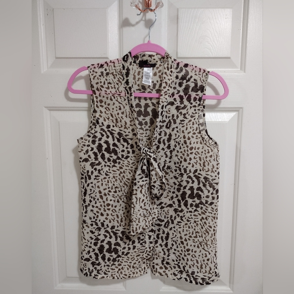 Mark. Animal Print Front Tie Top Small